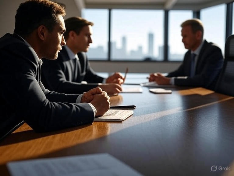 M&A advisory strategy meeting with business professionals